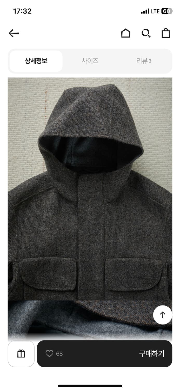 헨리코튼 도큐먼트 핸드매이드 후드코트 xl 새상품 상품이미지4