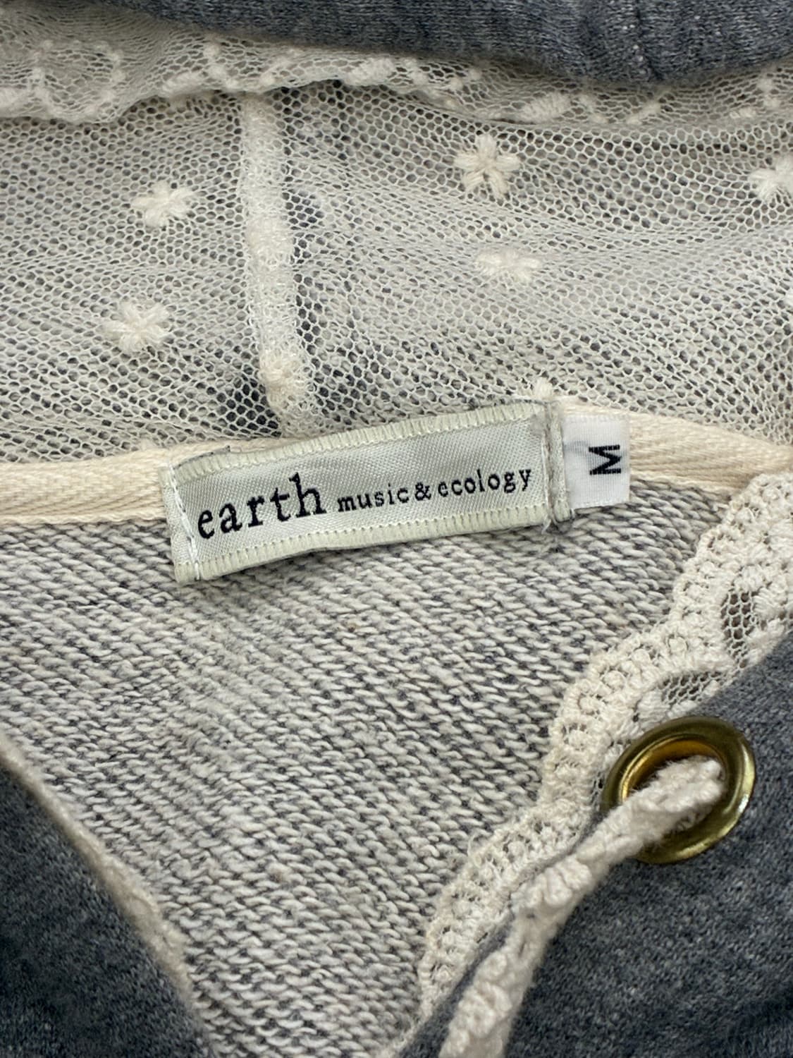 M)earth music 빈티지 여성 레이스 디테일 후드 집업 상품이미지6
