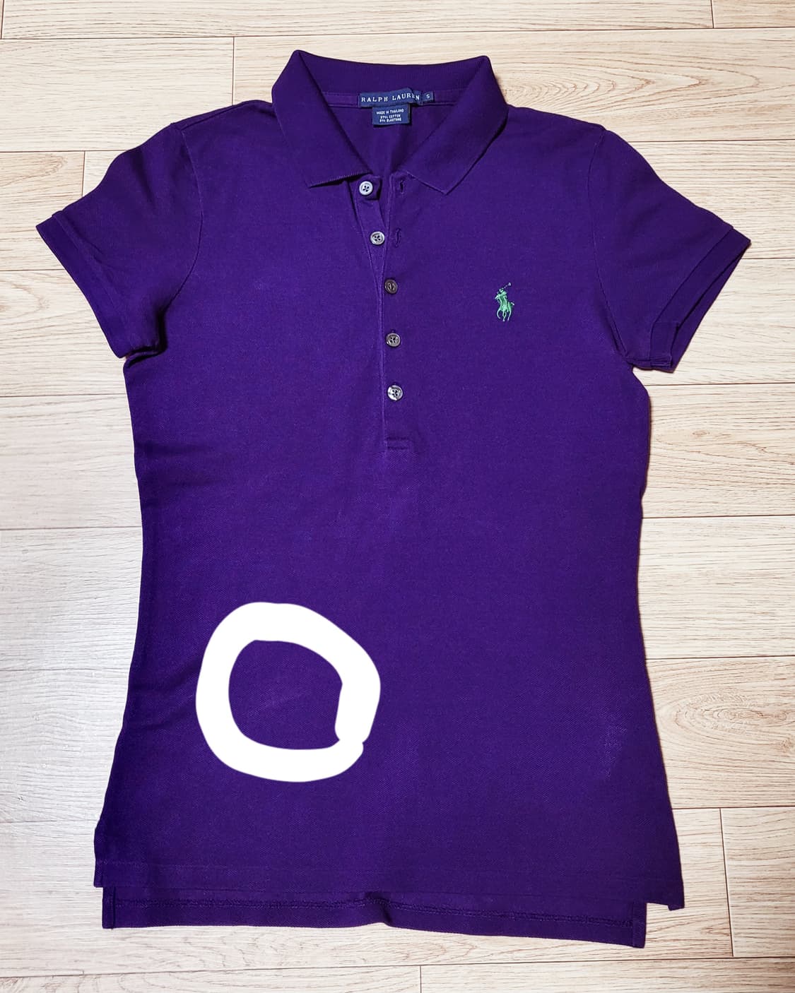 택포)두산폴로. 폴로 랄프로렌 5버튼 반팔카라티. 여성 S 상품이미지6