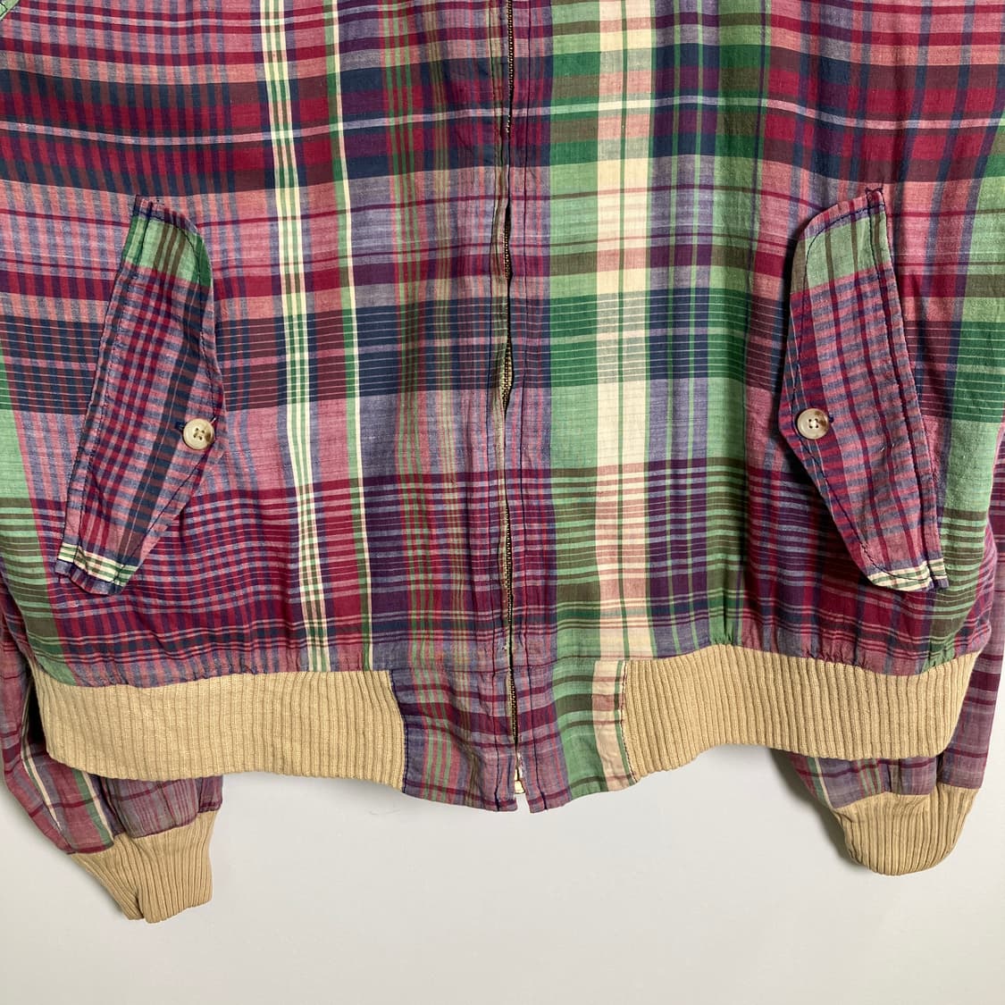90's 폴로 랄프로렌 빈티지 마드라스 체크 스윙탑 자켓 L 상품이미지5