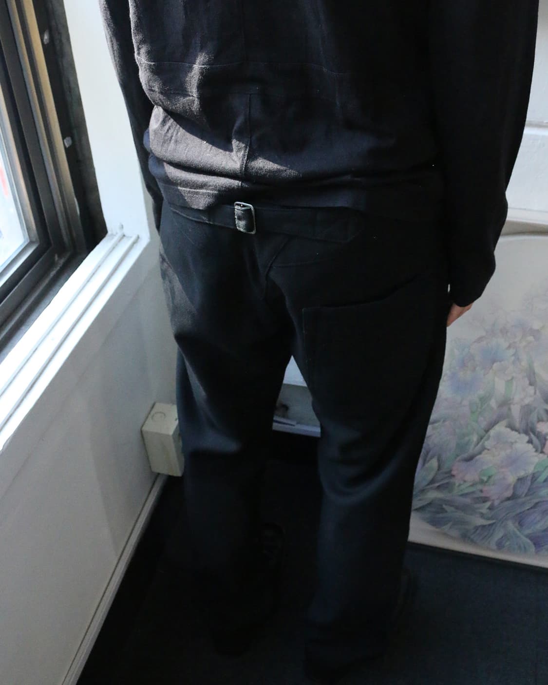 준야 와타나베 맨 블랙 신치백 울 팬츠 상품이미지4