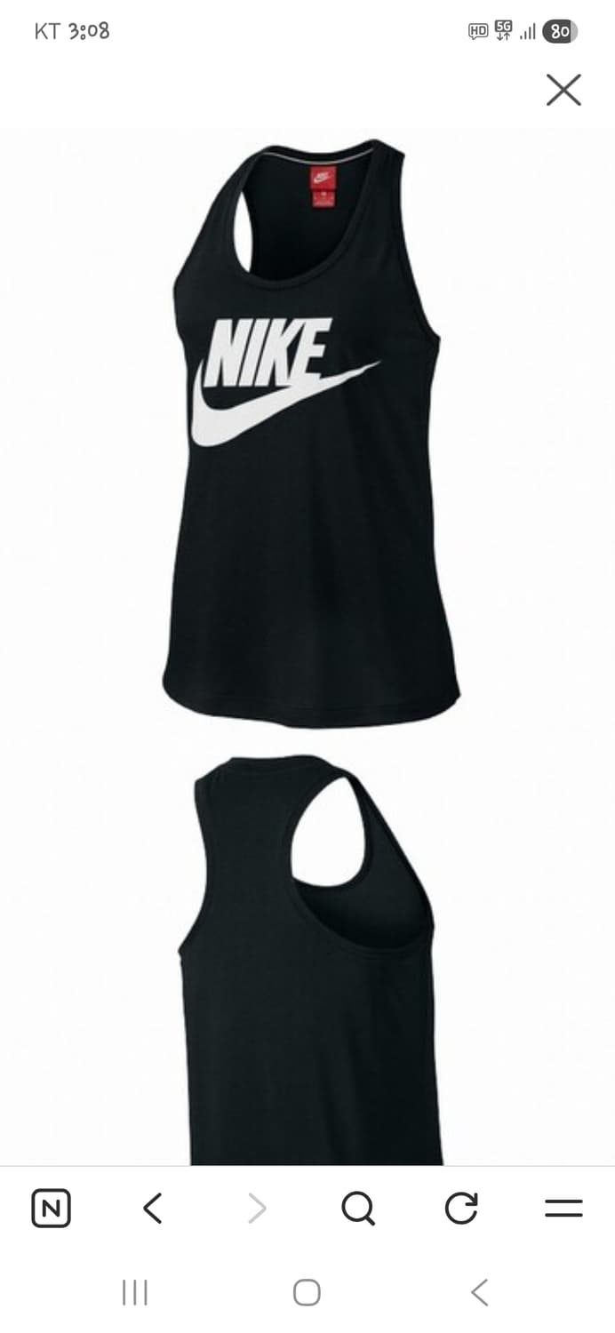 나이키 여성 빅로고 에센셜 탱크 민소매나시 L 상품이미지5