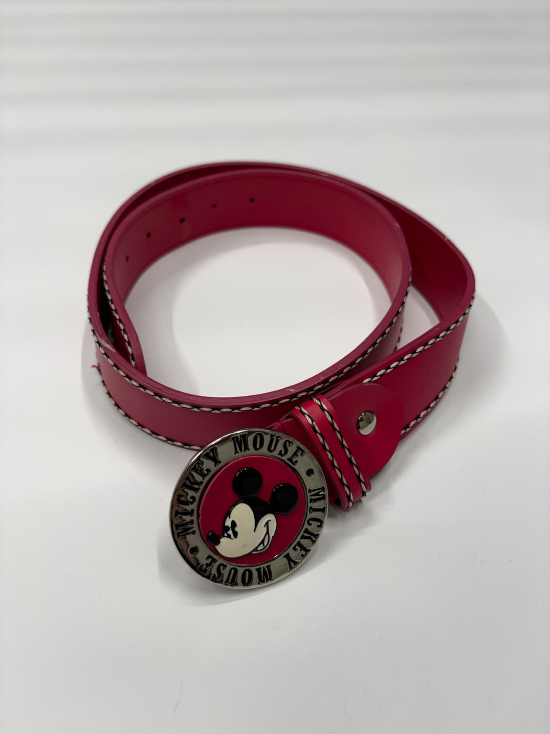 디즈니 미키마우스 핑크 레더 벨트 Disney Mickey 상품이미지2