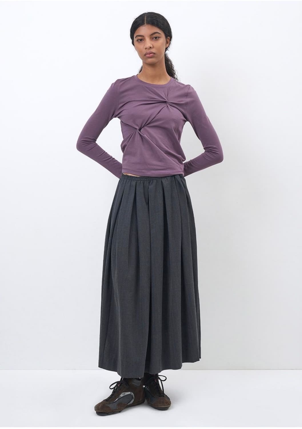 파르티멘토우먼 LONG SLEEVE TEE_VIOLET 상품이미지1