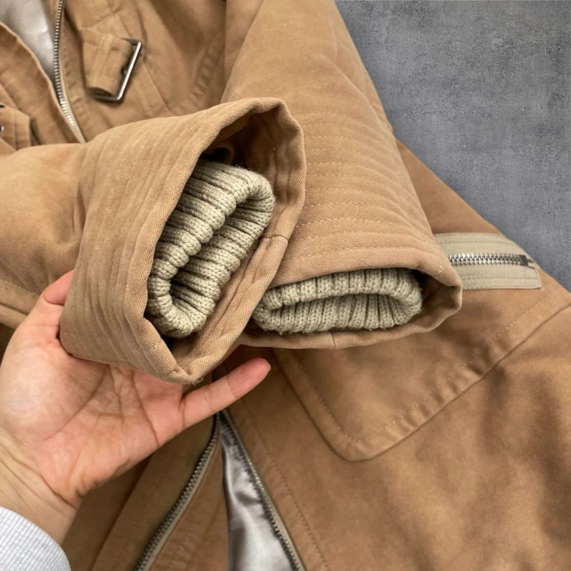 마크바이마크제이콥스  카멜 리얼퍼 후드 코트 자켓 XS 상품이미지6