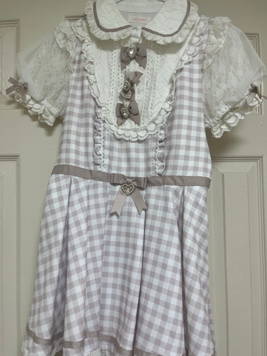 리즈리사 3리본 요크 셋업 핑크 상품이미지1