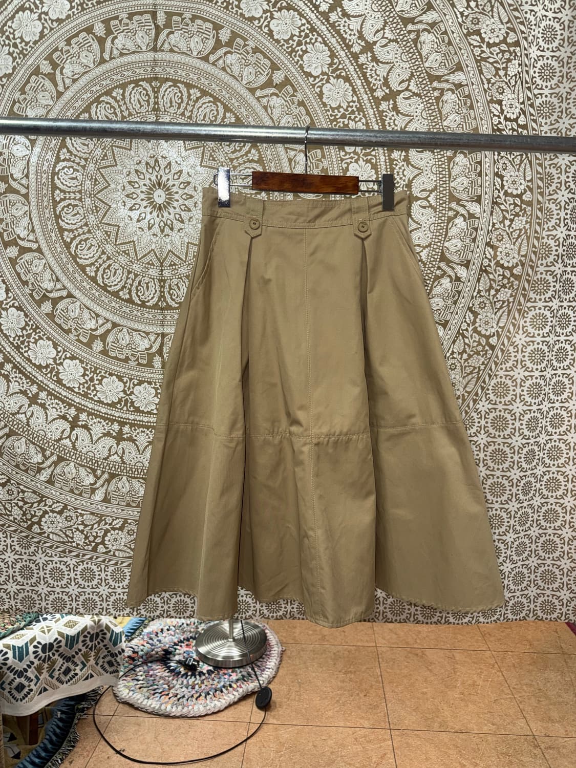 여성 코튼 핀턱 미디스커트  상품이미지3