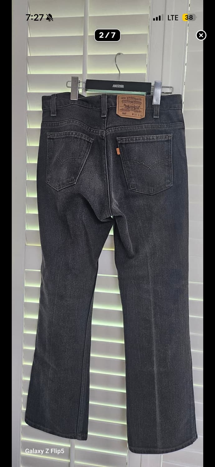 리바이스 517 오렌지탭 블랙 빈티지 데님 W33 부츠컷 상품이미지2