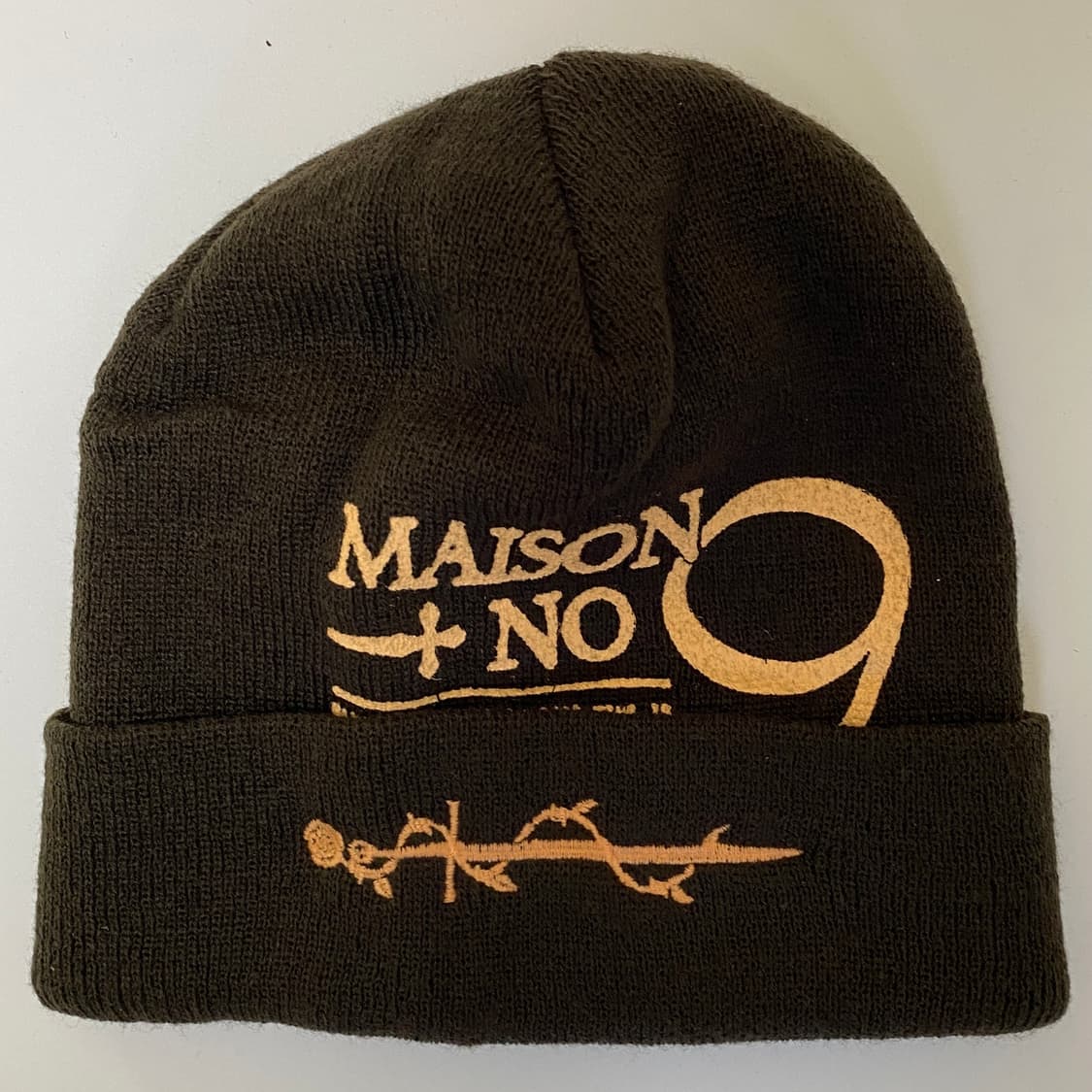 메종9(Maison 9) 그래픽 니트 비니 - 다크 브라운 상품이미지3