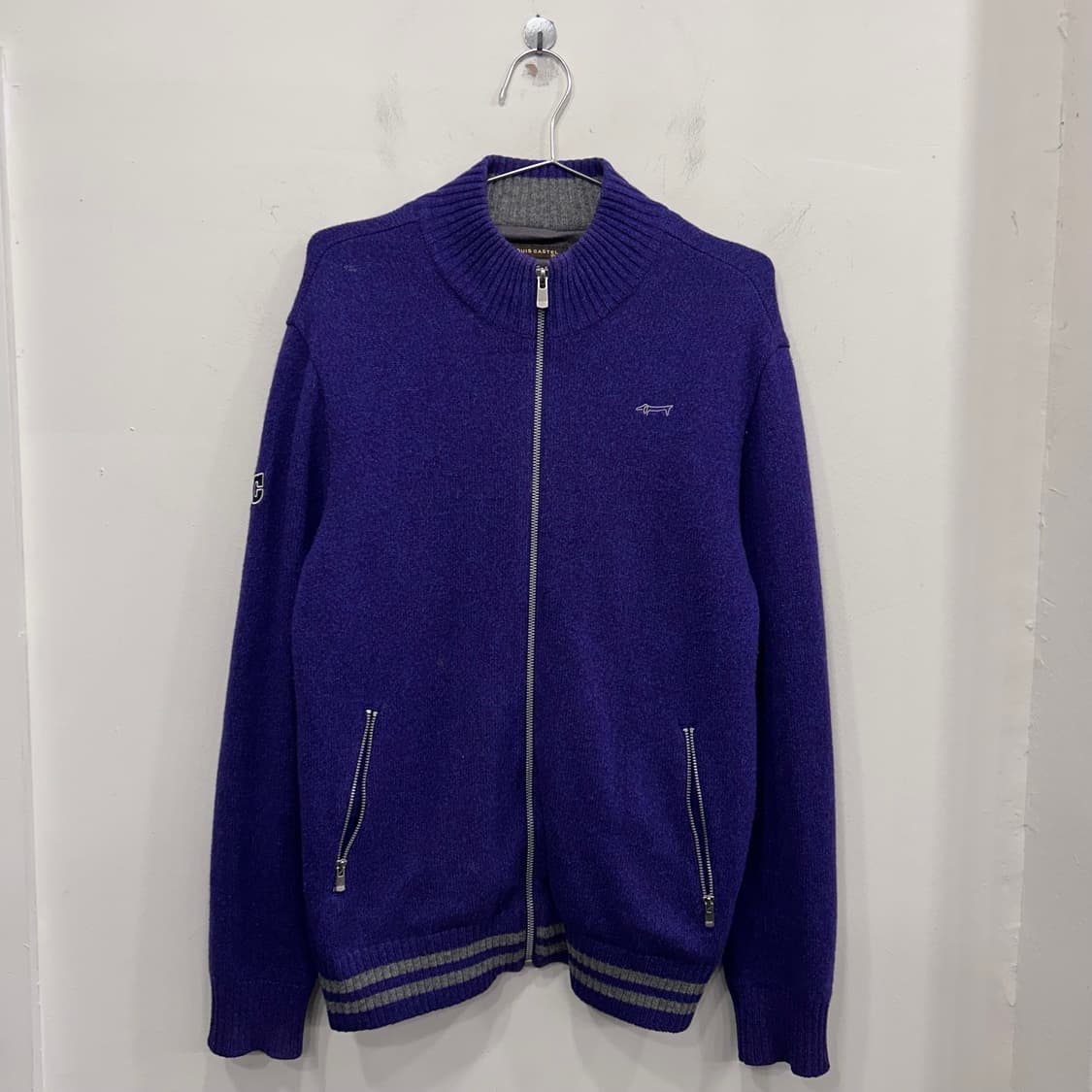 루이까스텔 골프 스몰로고 하이넥 니트집업 상품이미지2