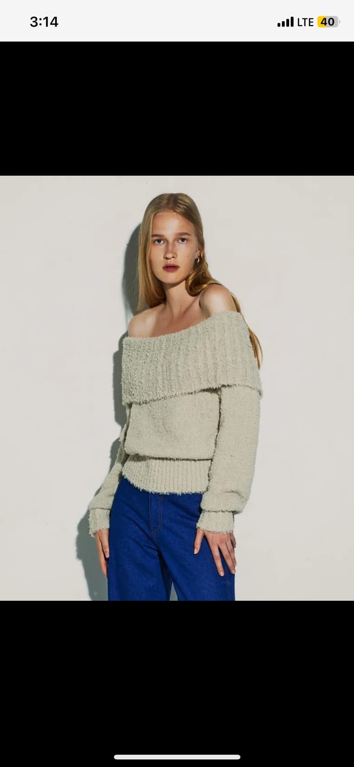 OFF SHOULDER KNIT TOP [BEIGE] 상품이미지2