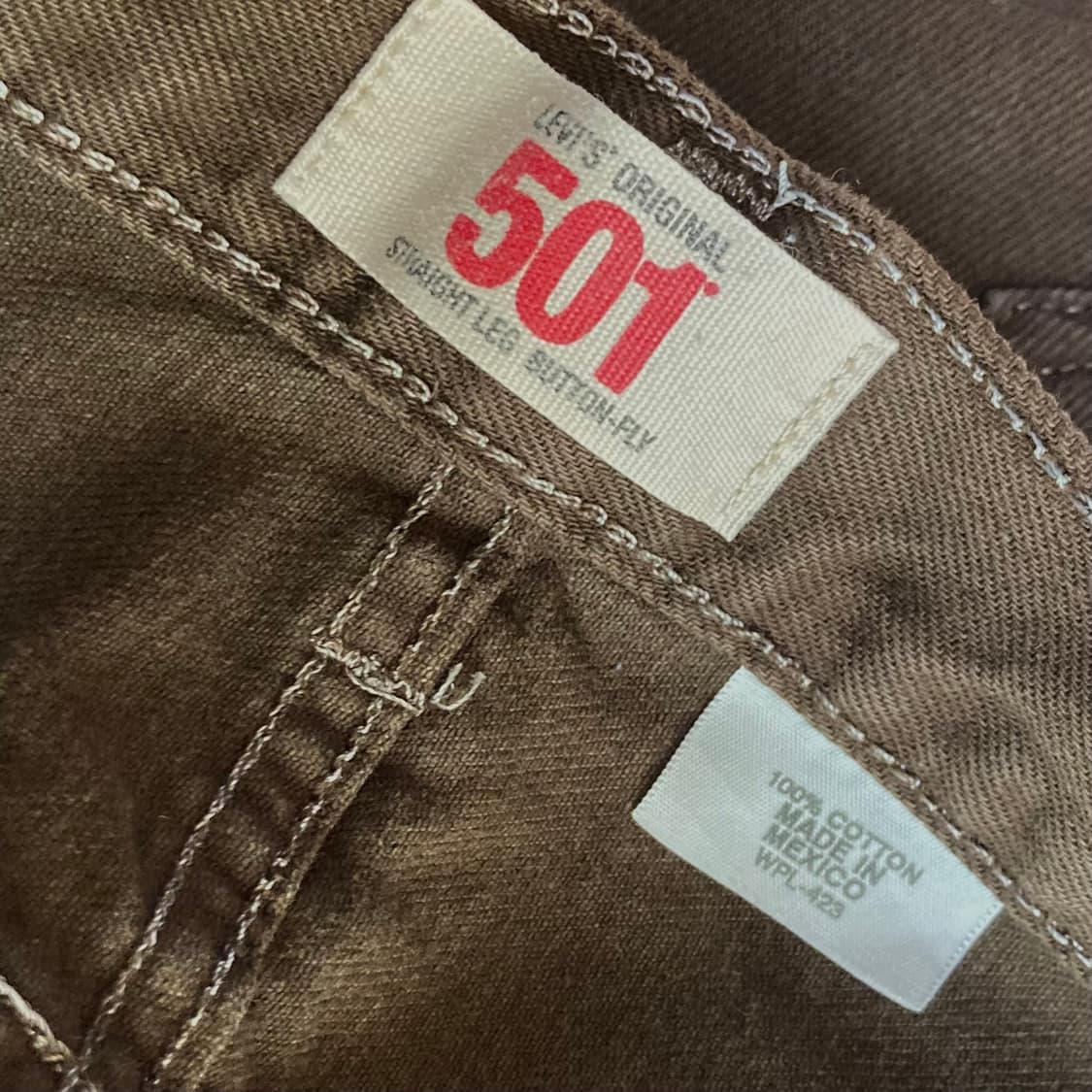 리바이스 501 브라운진 데님팬츠 W32 L32 상품이미지5