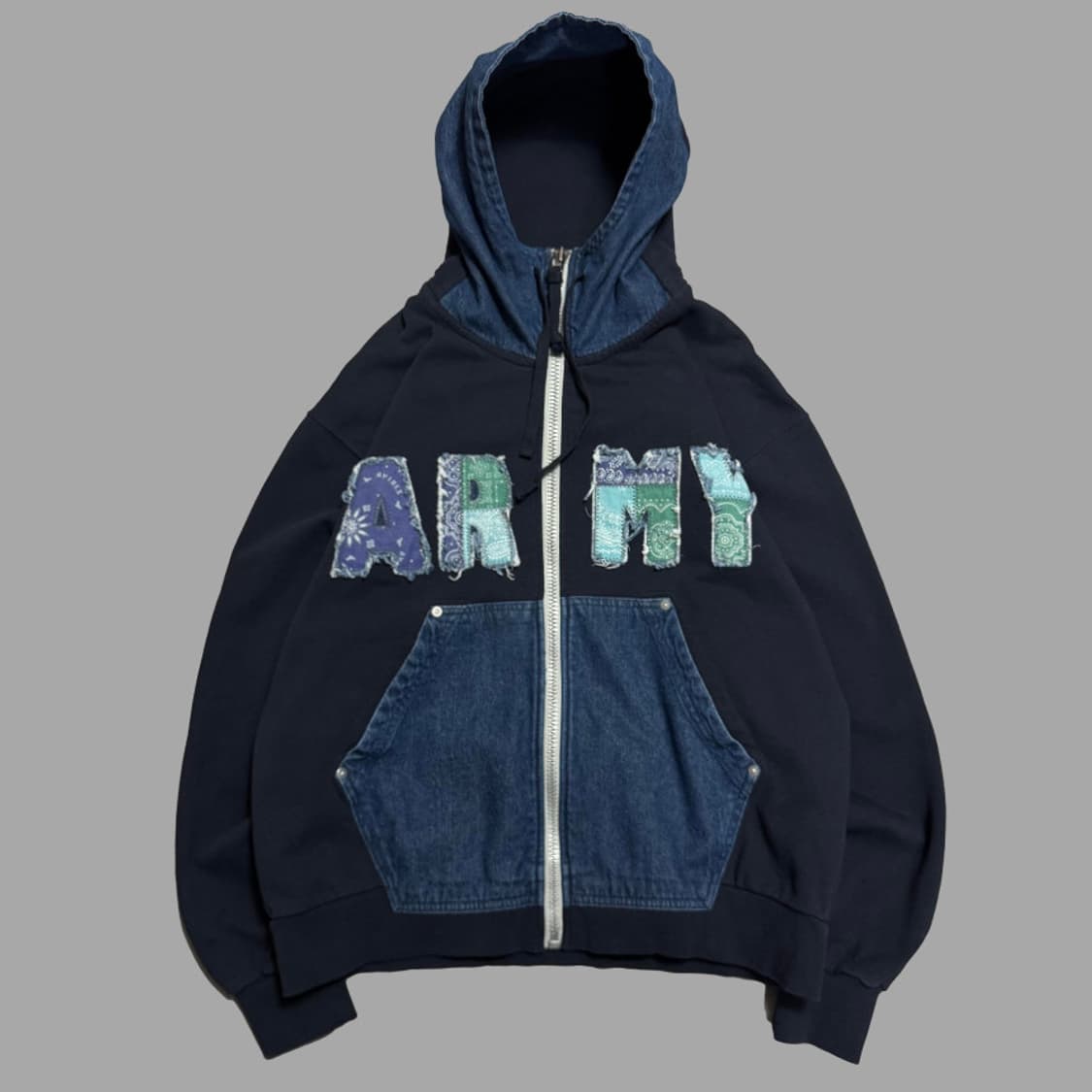 아비렉스(AVIREX) 다크네이비컬러 페이즐리 ARMY 스웨트 후드 집업 상품이미지7