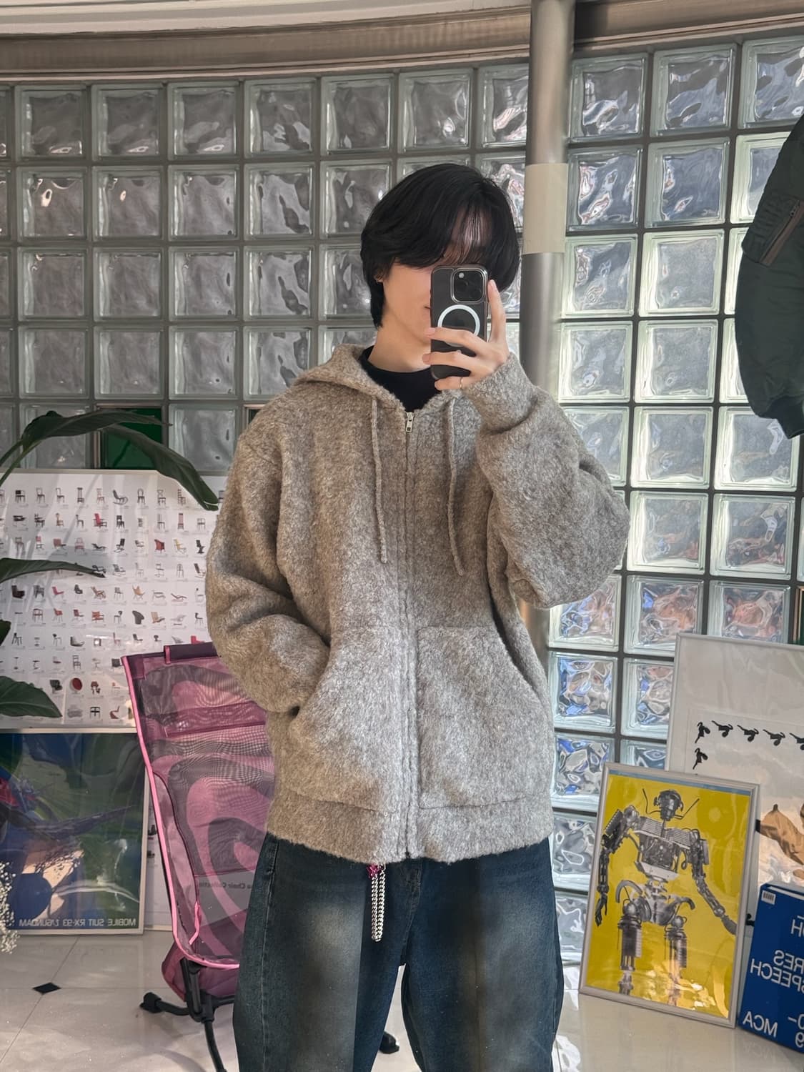샤기 집업 후디 shaggy zip hoodie 상품이미지1