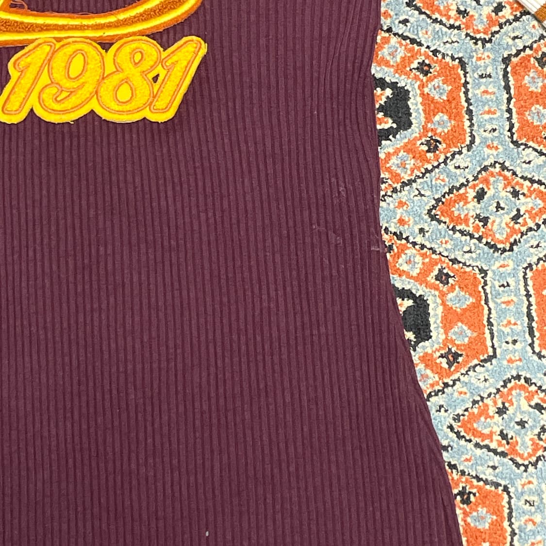 자라 뉴욕로고 버건디 링거티 골지 롱 원피스 여성S 상품이미지4