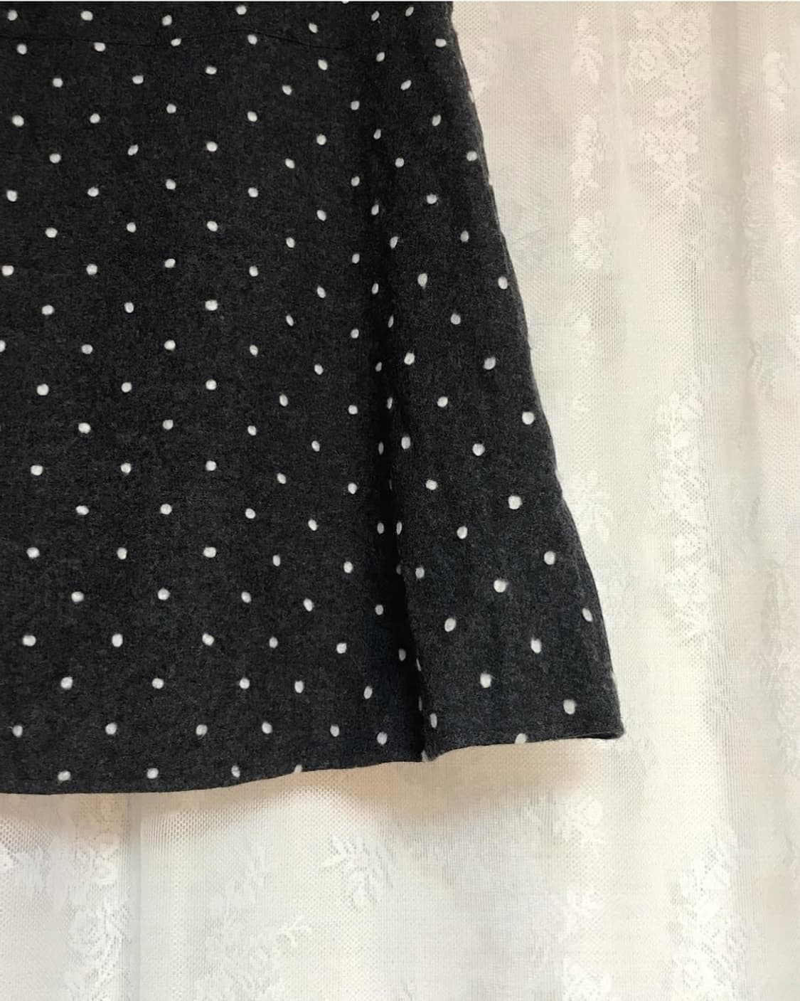 빈티지 눈꽃송이 도트 울 미디스커트 도쿄모리걸 상품이미지6