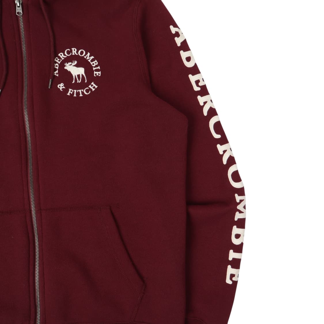 아베크롬비 버건디 엠브로이드 후드집업 상품이미지4