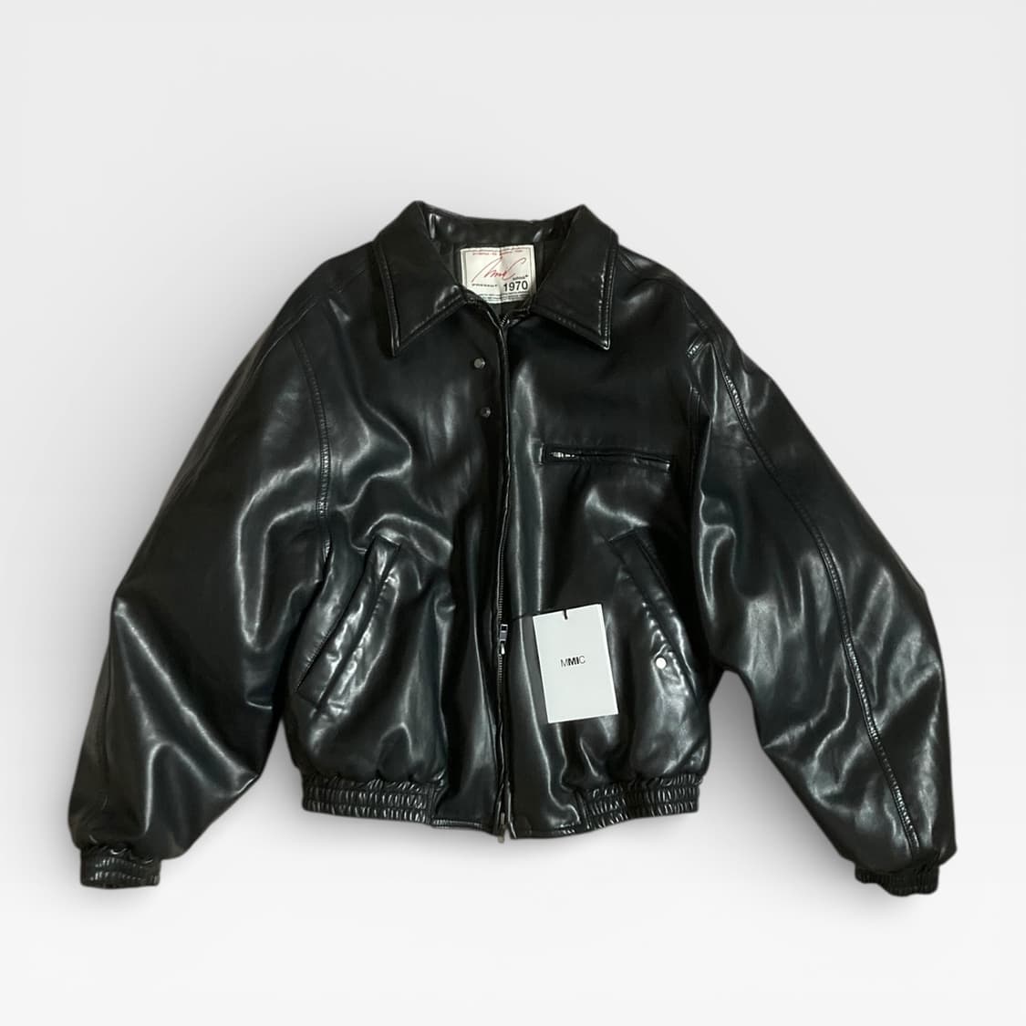 엠엠아이씨 인서트 레더 봄버 블랙 상품이미지3