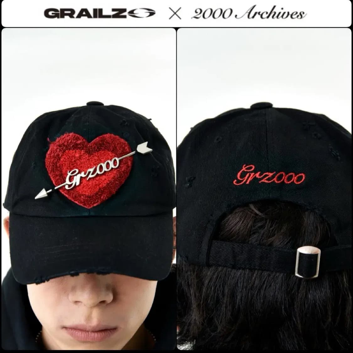 [새상품]그레일즈 2000아카이브 큐피드 볼캡 블랙 상품이미지1