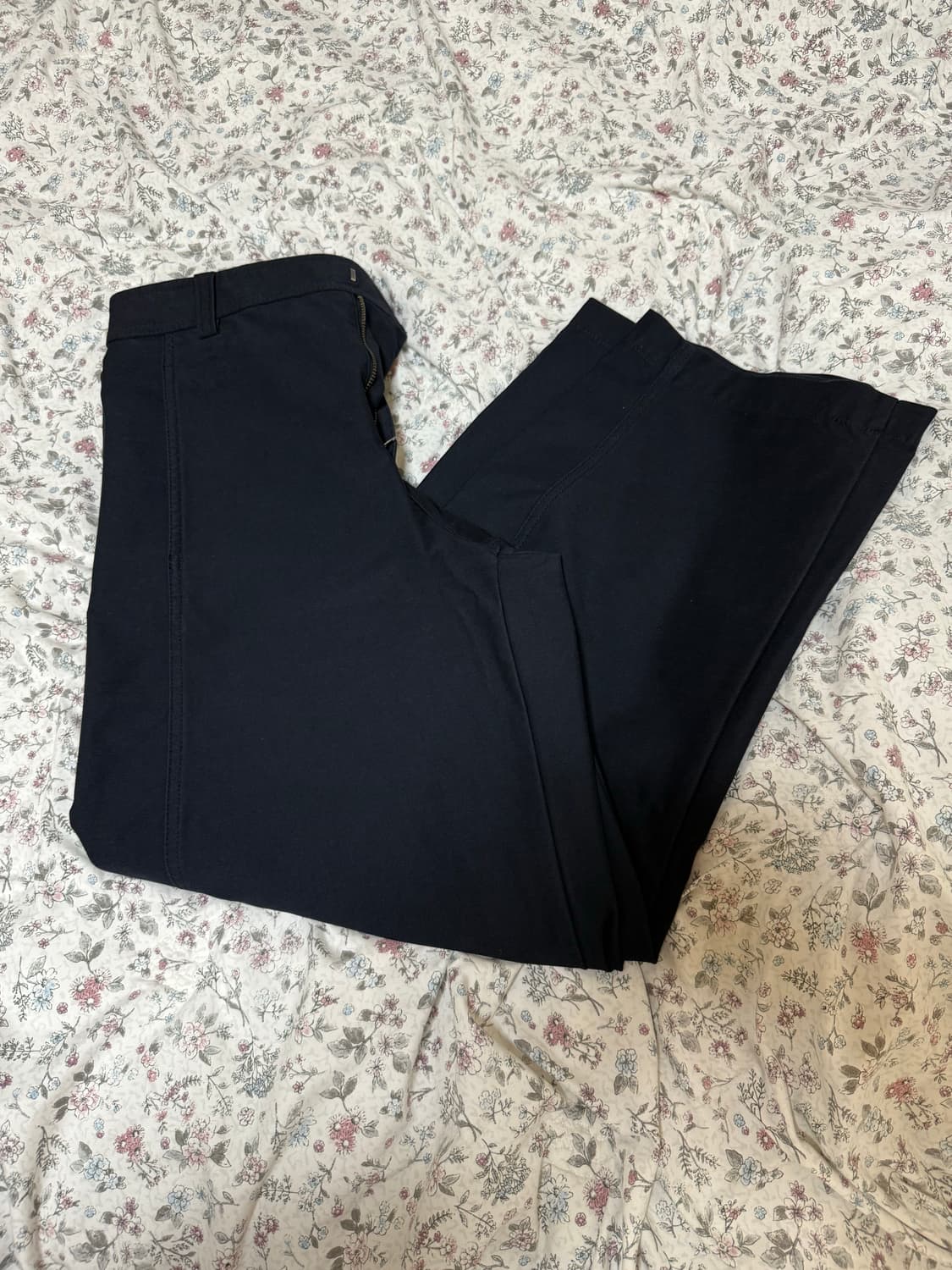 (M) 유니클로 저지 배럴 레그 팬츠 네이비 상품이미지3