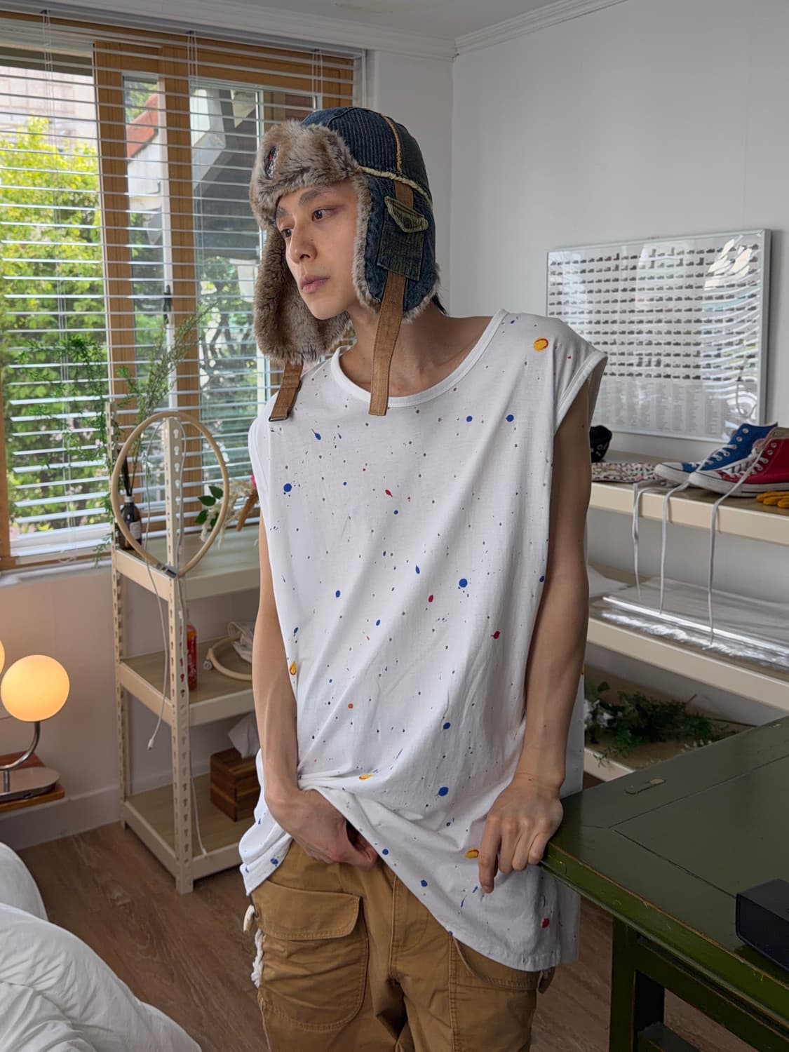 Nell 페인트 오버 슬리브리스 상품이미지2