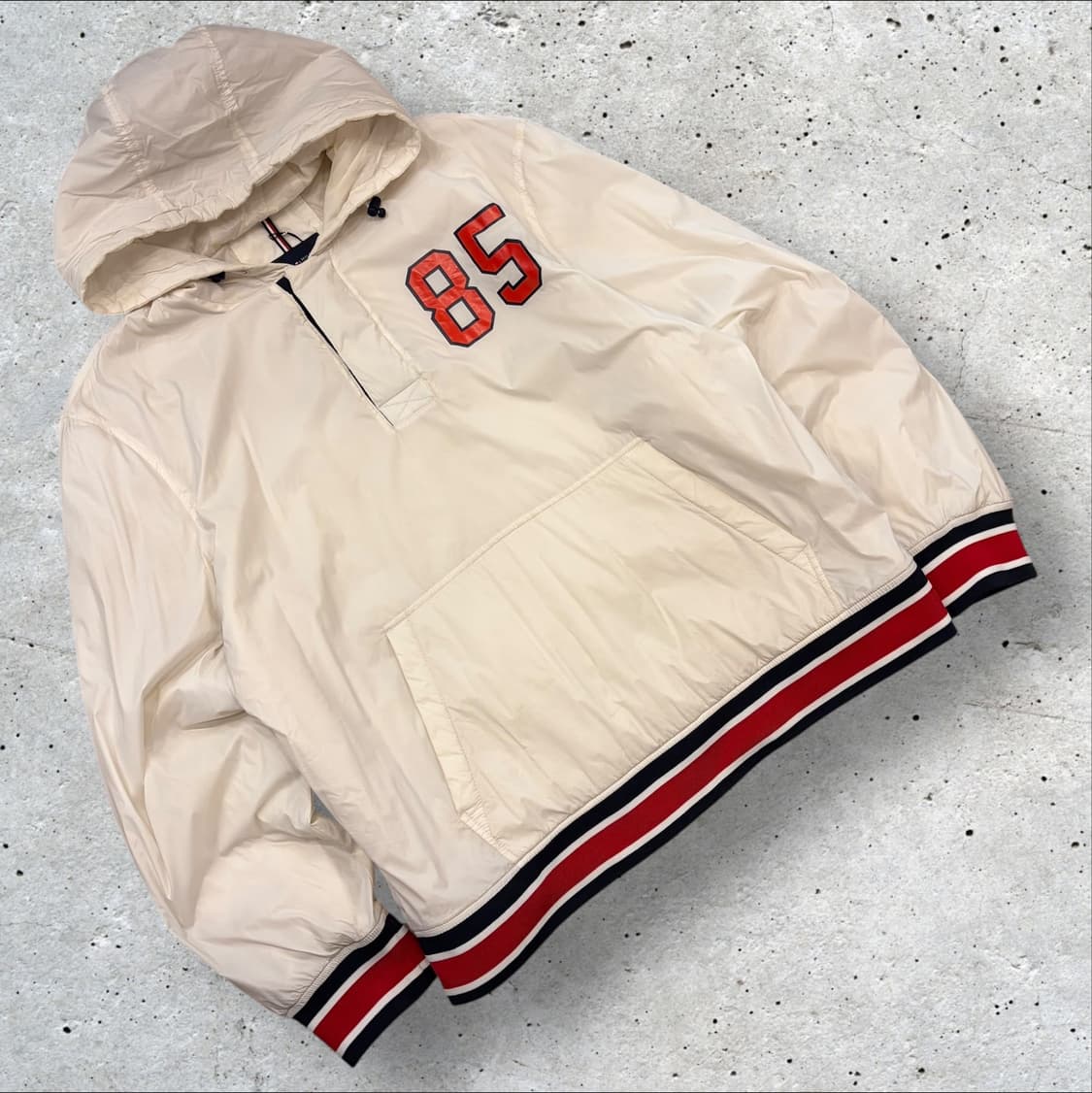 [2XL] 타미힐피거 화이트 빅로고 후드 바람막이 점퍼 B751 상품이미지2