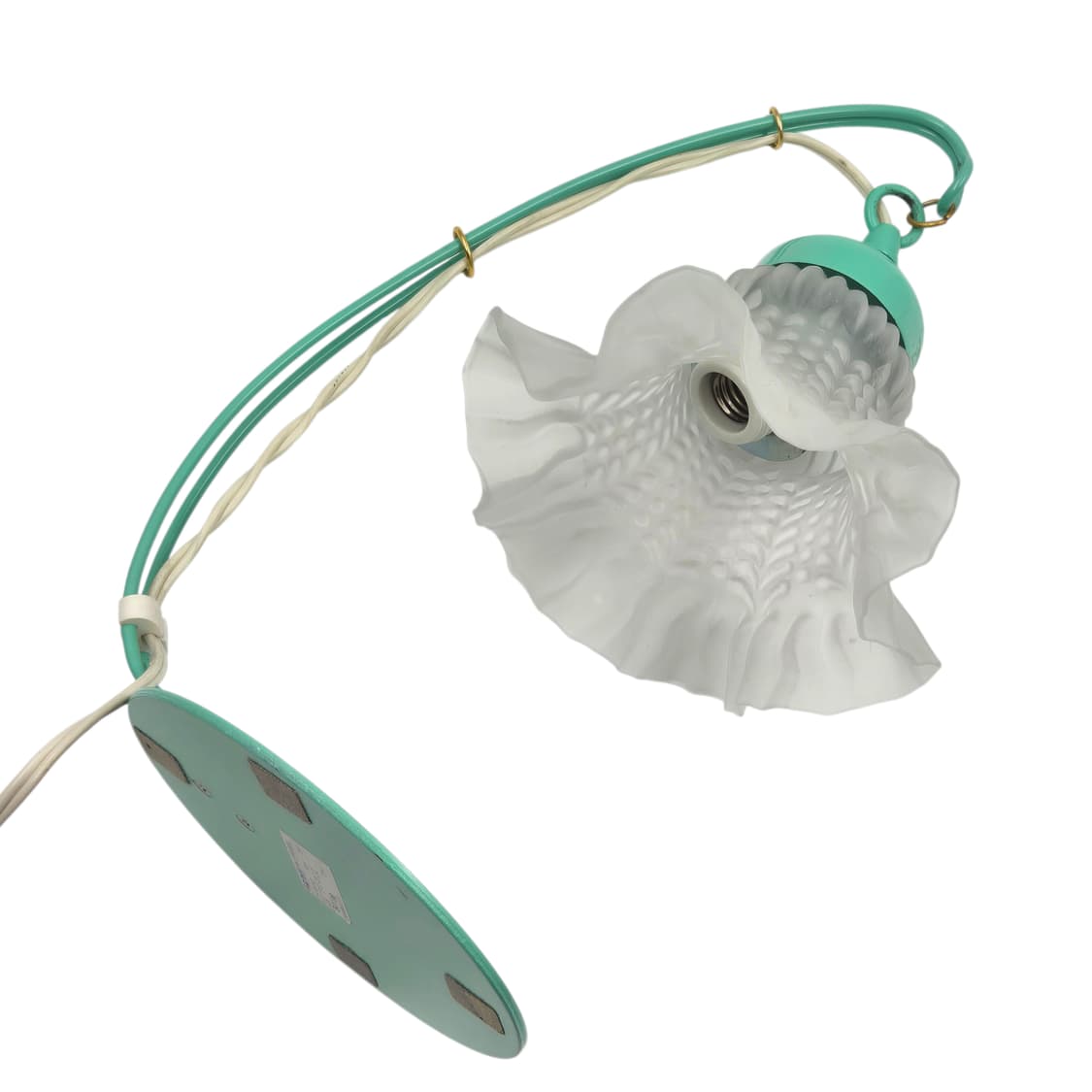 70s 히카리 프릴 불투명 쉐이드 민트 호롱 램프 상품이미지5