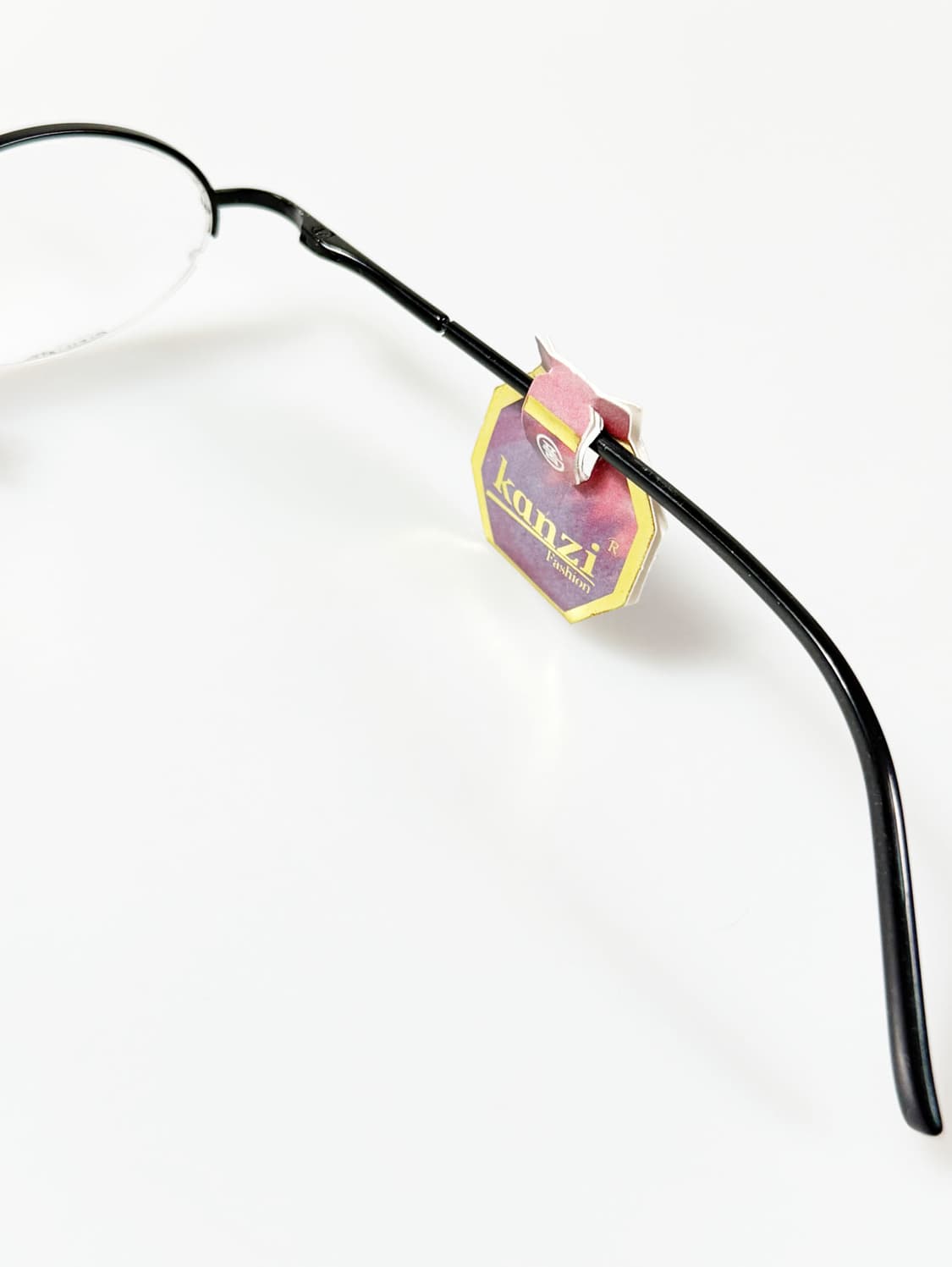KANZI FASHION 블랙 오벌 반무테 메탈 빈티지 안경 상품이미지6
