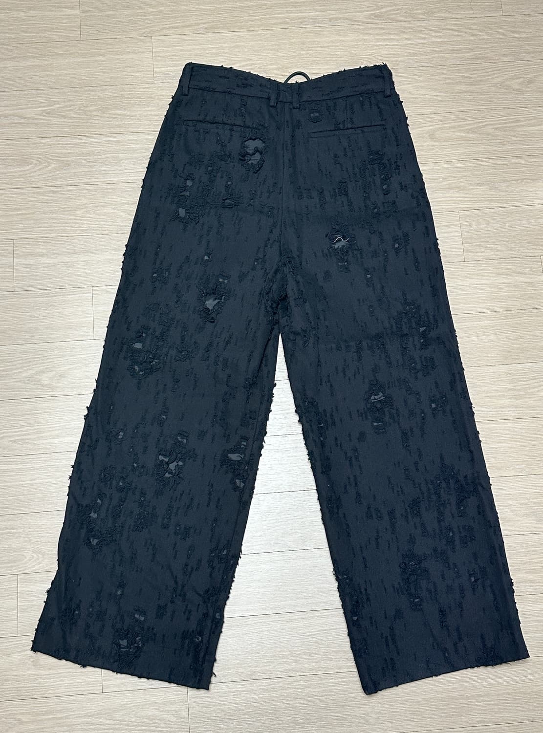 준지 데미지드 코튼 팬츠 46 블랙 상품이미지3