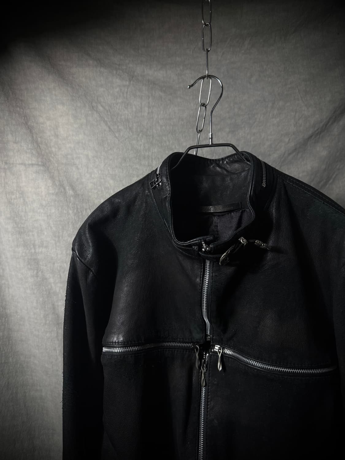 14th Addiction Cross-Zip Leather Jacket  상품이미지4