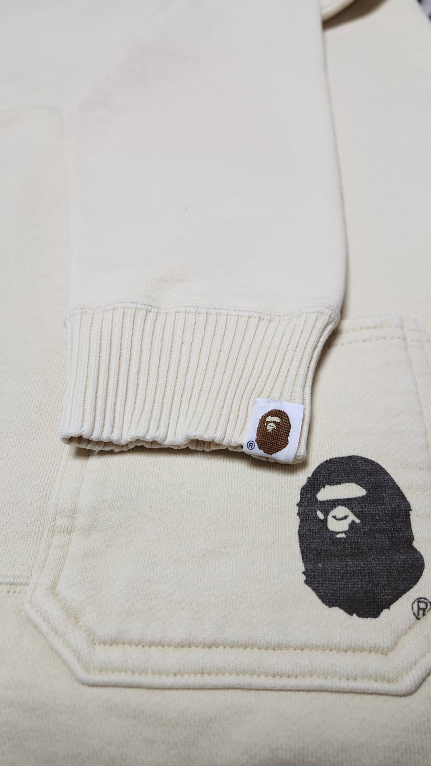 90s 초기형 A Bathing Ape 크루넥 스웨트셔츠 L 카스타드 상품이미지5