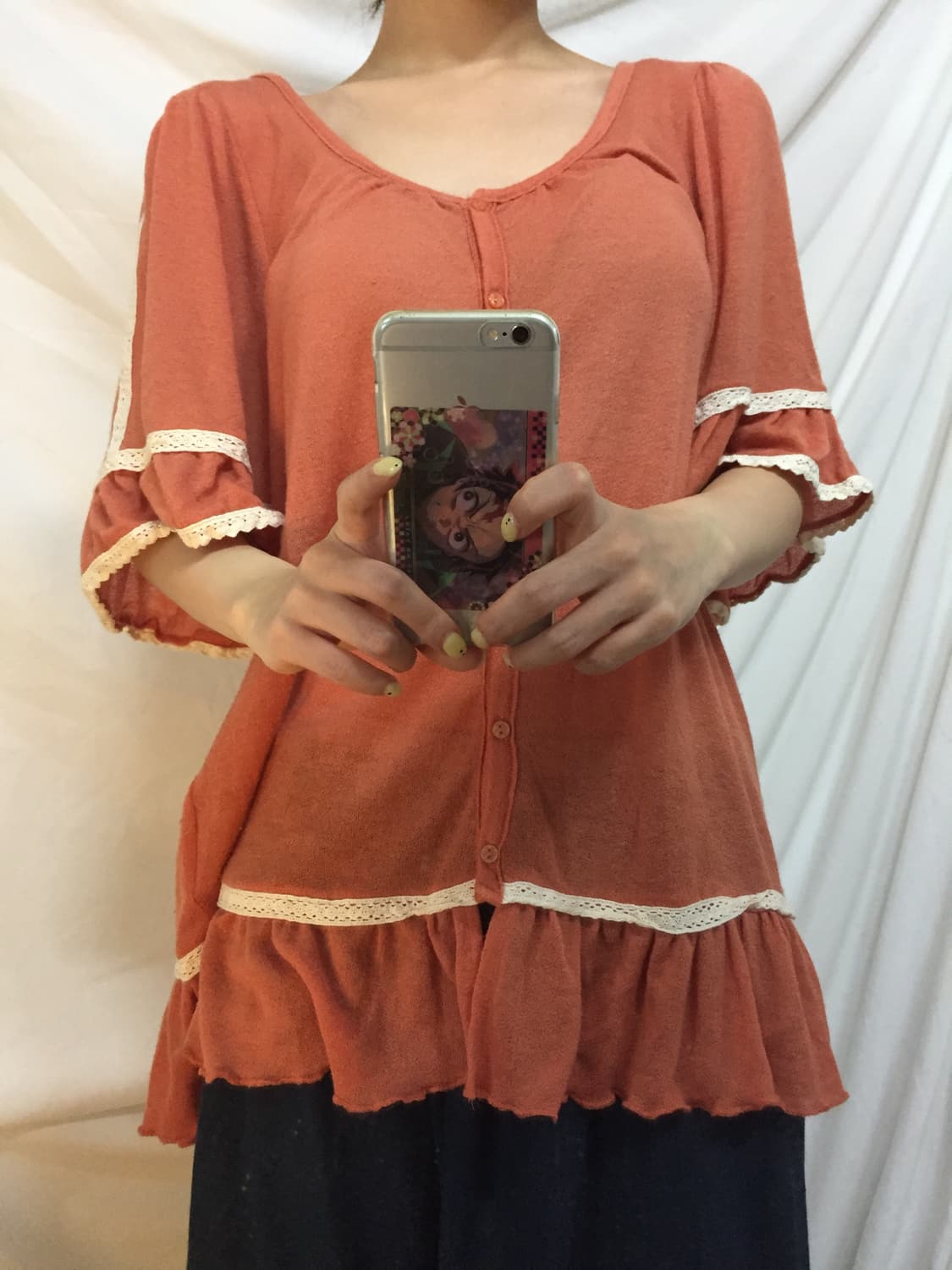 레이스 꽃단추 티셔츠 상품이미지8