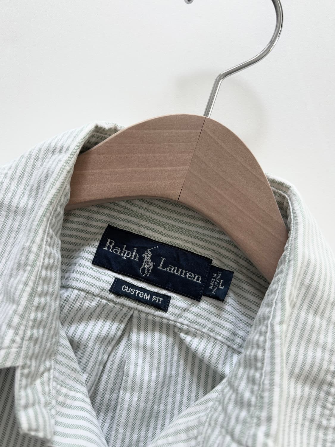 Polo 폴로 랄프로렌 라이트그린 스트라이프 패턴 옥스포드 셔츠 상품이미지5