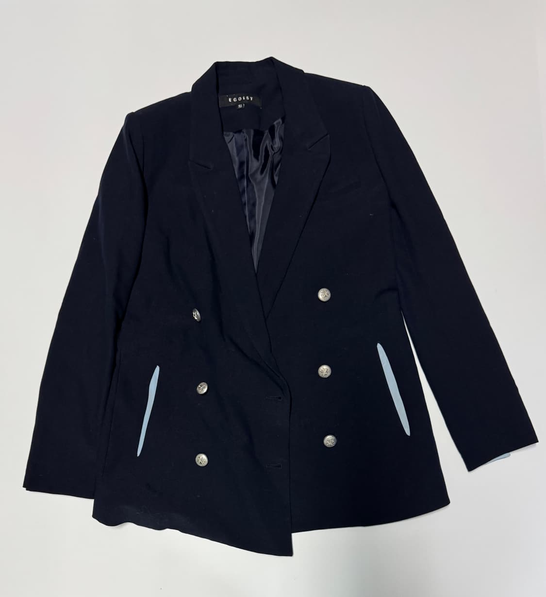 여성 에고이스트 더블 블레이저 정장 자켓 네이비 55 66 상품이미지1