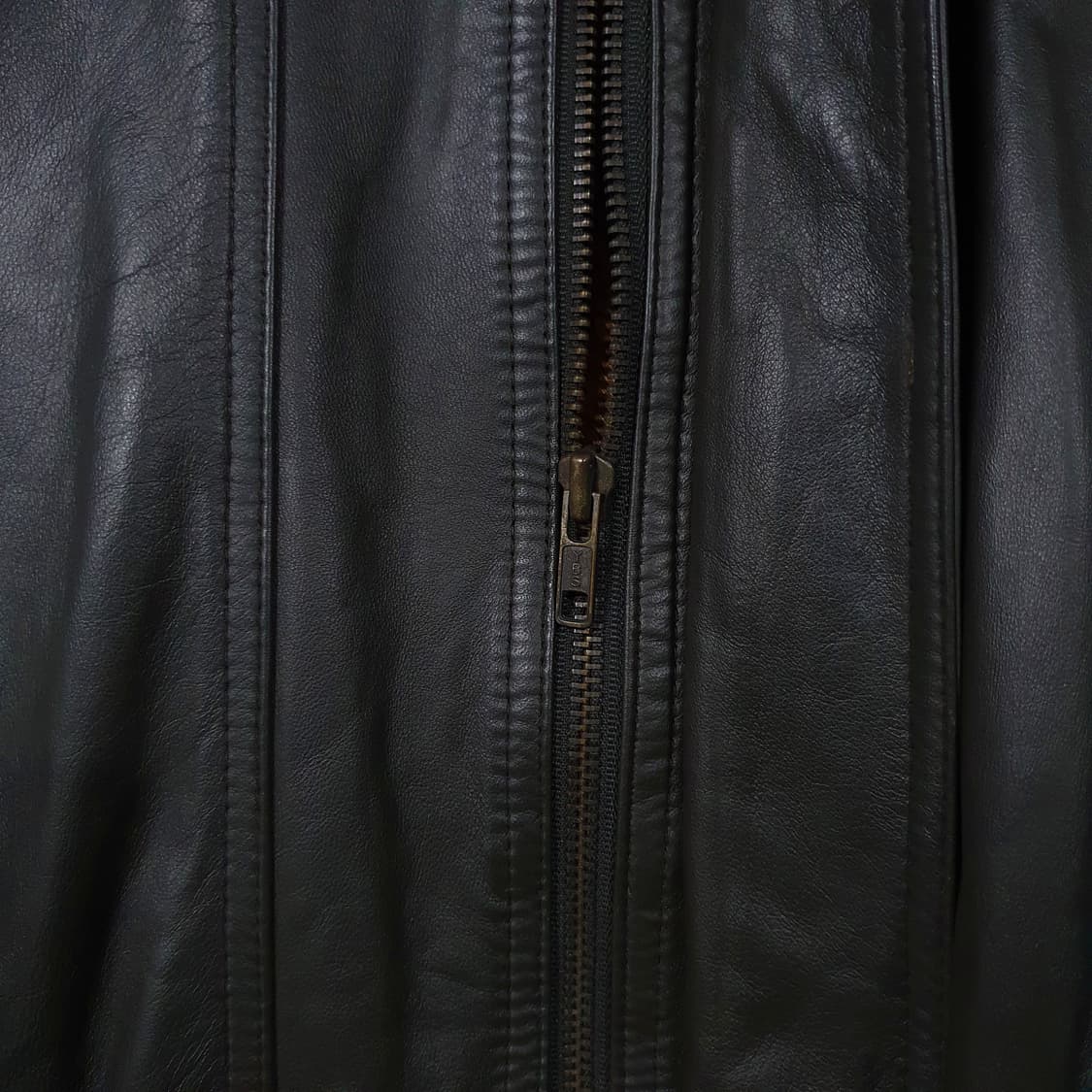 95 (M) HUNKY 고급 양가죽 블루종 램스킨 레더 봄버 블락 자켓 상품이미지6