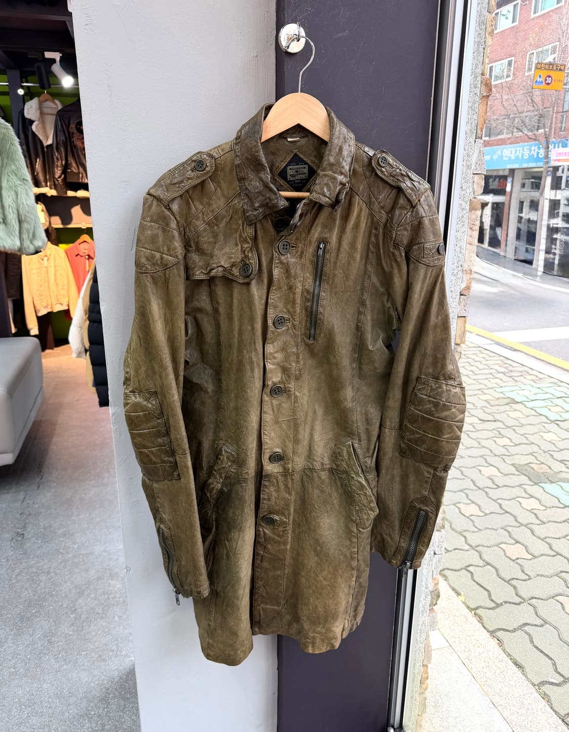 M/ 디젤 아카이브 램스킨 레더 롱코트 자켓 상품이미지2