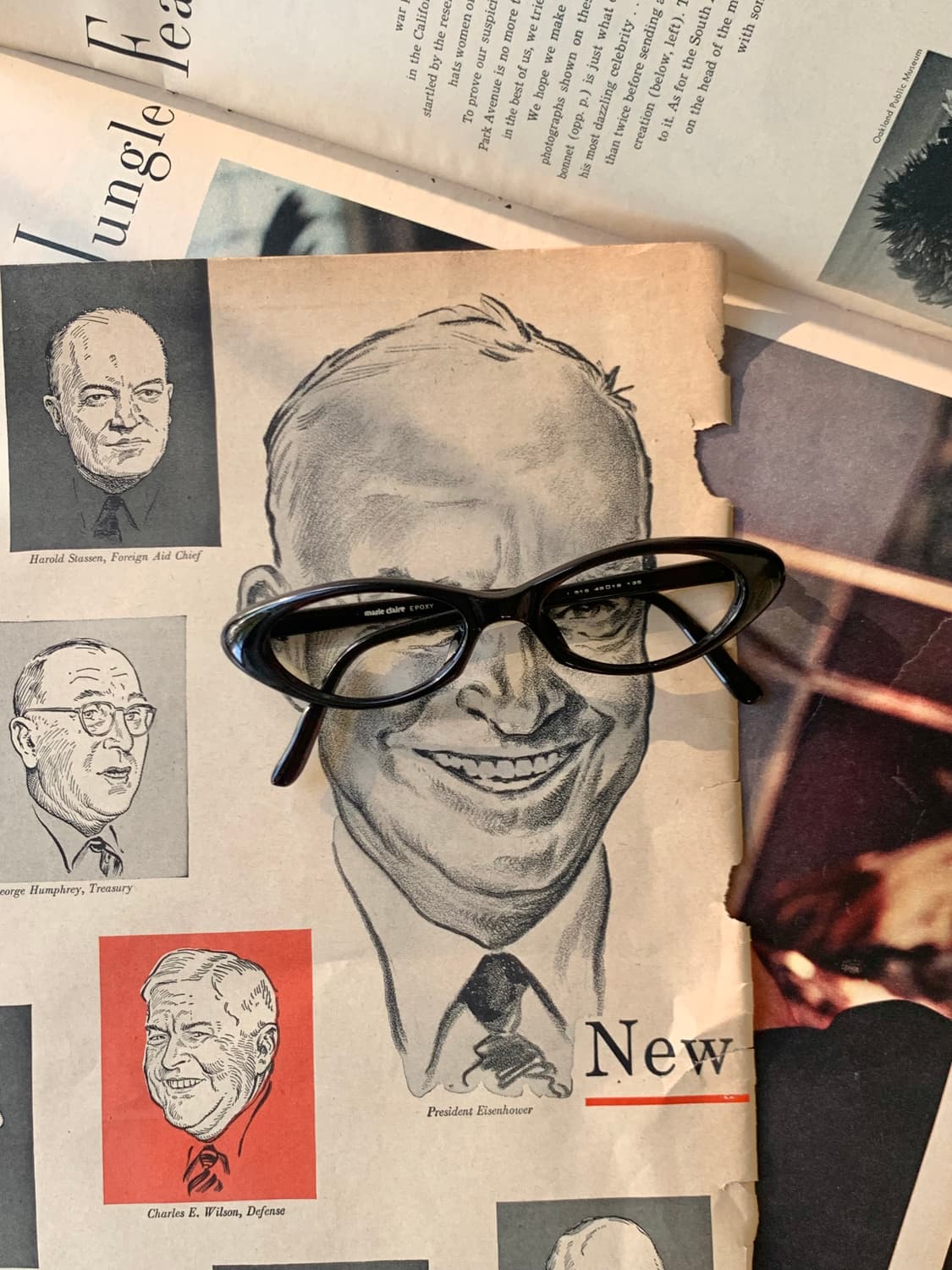 [픽키-624] 블랙 캣아이 뿔테 안경 데드스탁 프레임 빈티지 상품이미지1