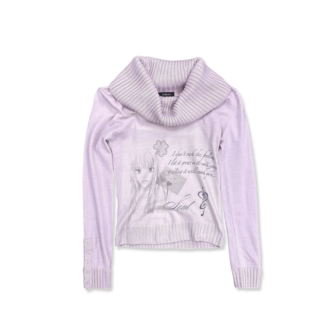 Sawako letter graphic off Shoulder knitw 상품이미지1