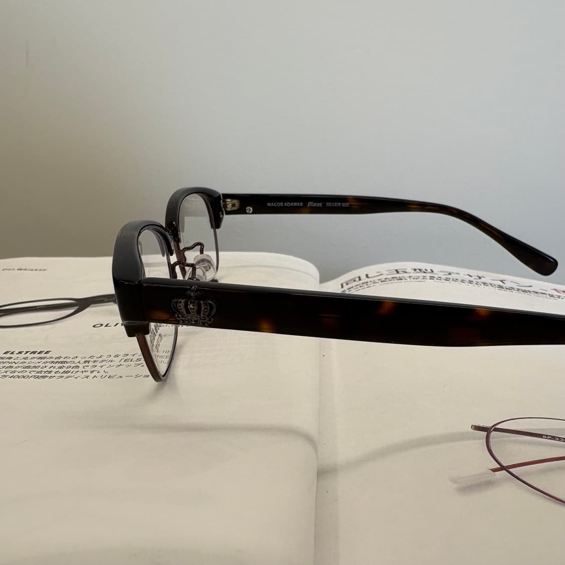 MACOS ADAMAS 브라운 하금테 빈티지안경 상품이미지5