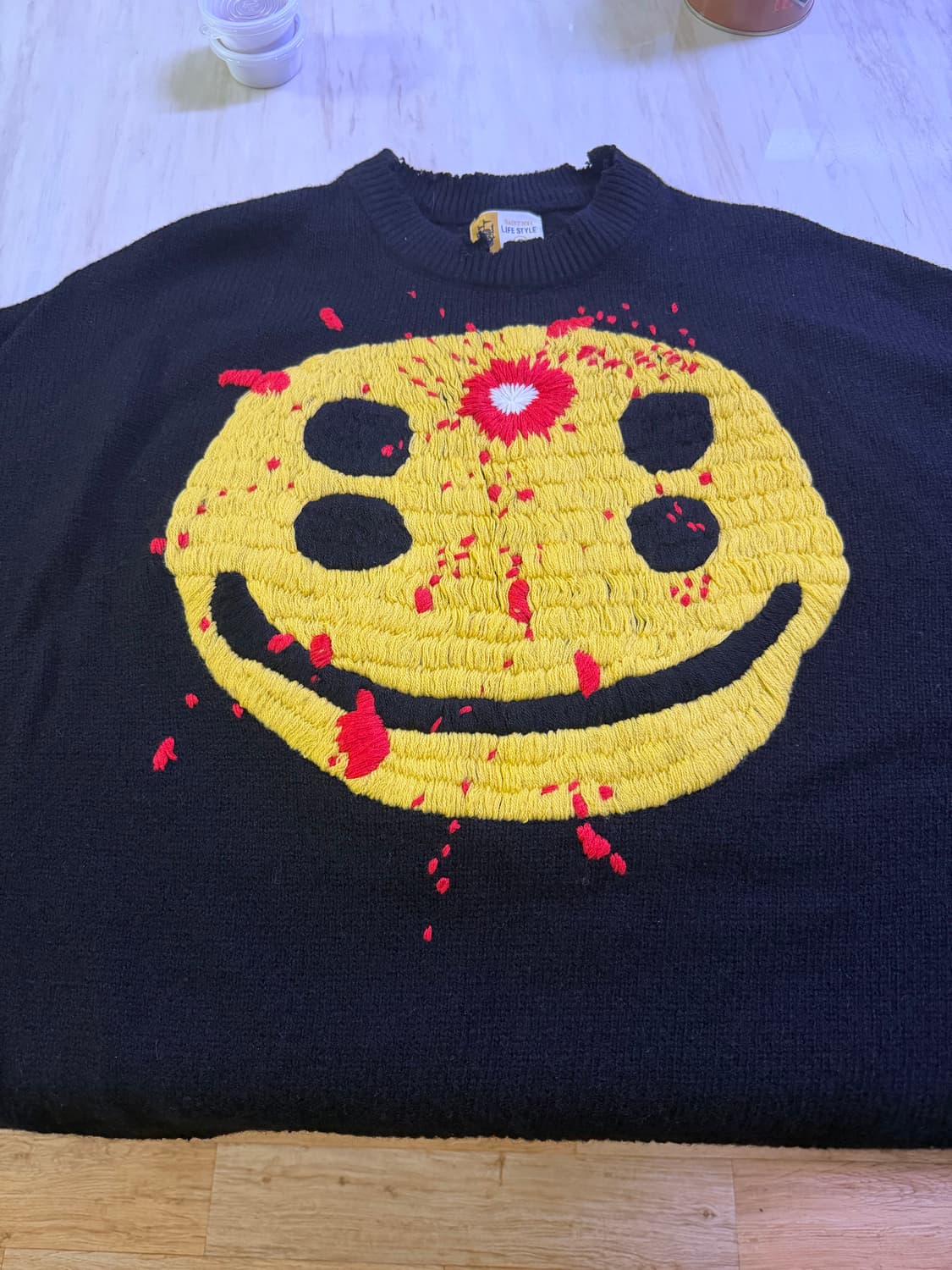 세인트 마이클 x CPFM 스마일 니트 블랙 - 24AW 상품이미지1