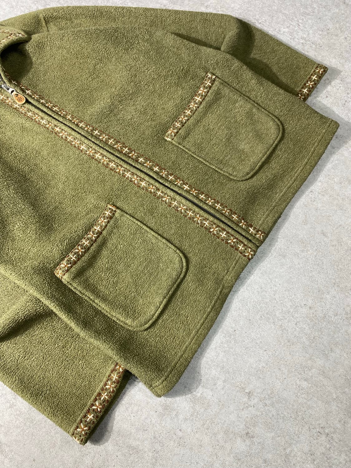 [M] JPN Vintage 일본 빈티지 에스닉 스티치 플리스 자켓 상품이미지3