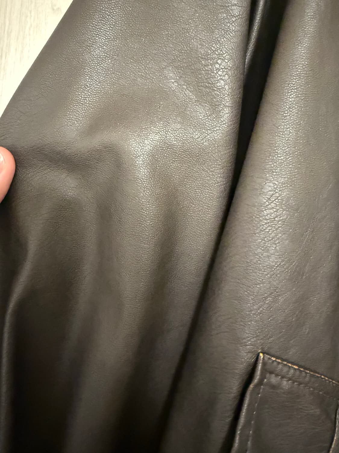 VTWO 브라운 레더 무스탕 자켓 105-110 상품이미지5