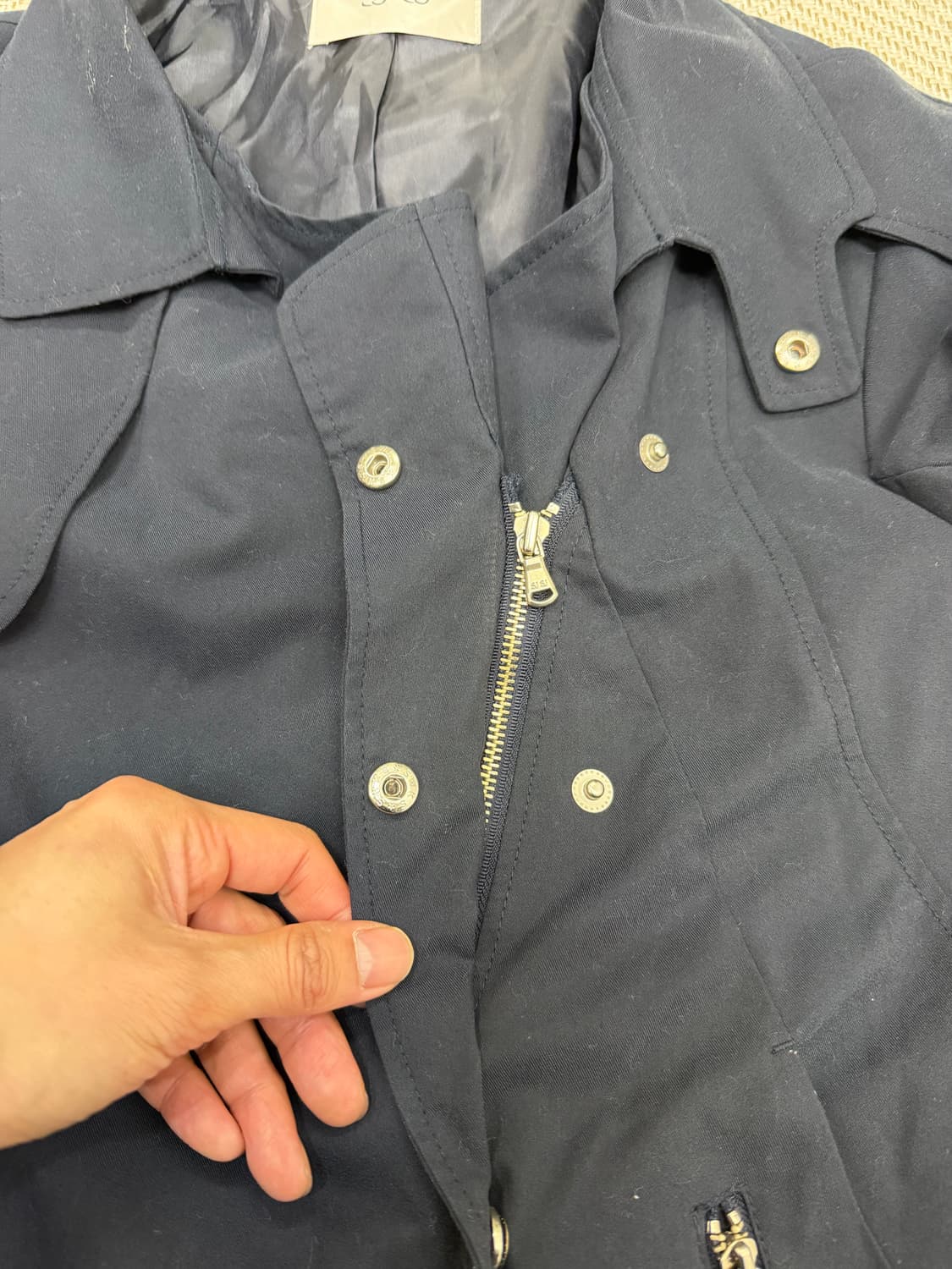 정품) SJ SJ 한섬 블랙 트렌치 자켓 82 상품이미지6