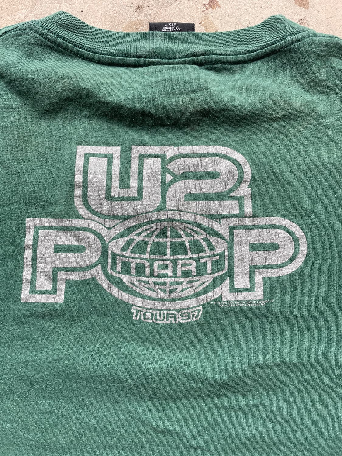 90s U2 pop mart tour og green t-shirt 상품이미지7
