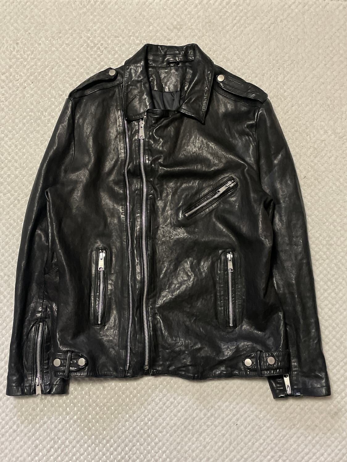 [52] 웨스턴 무드 이테리 램스킨 양가죽 레더 자켓 상품이미지1