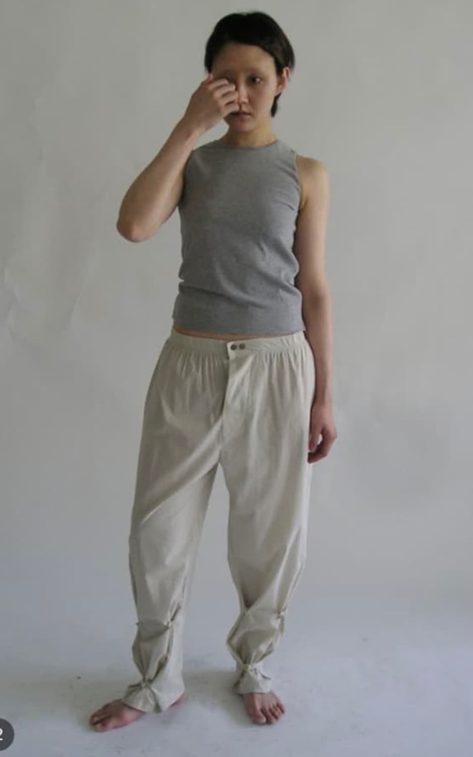 에옹쓰 cotton button pants ivory 상품이미지3