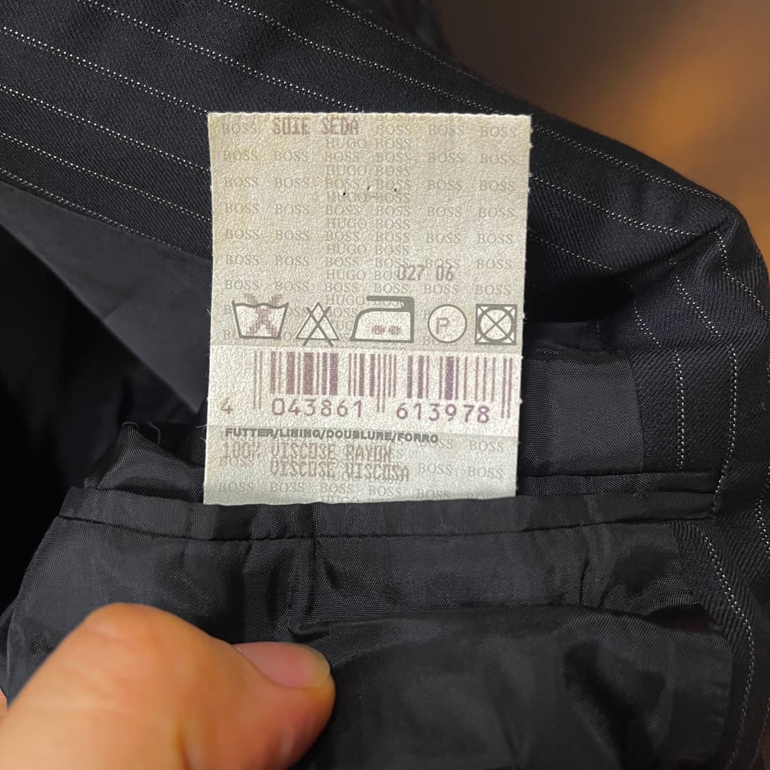 휴고 보스 울 실크 혼방 스트라이프 춘추 자켓 Made in Italy 상품이미지10