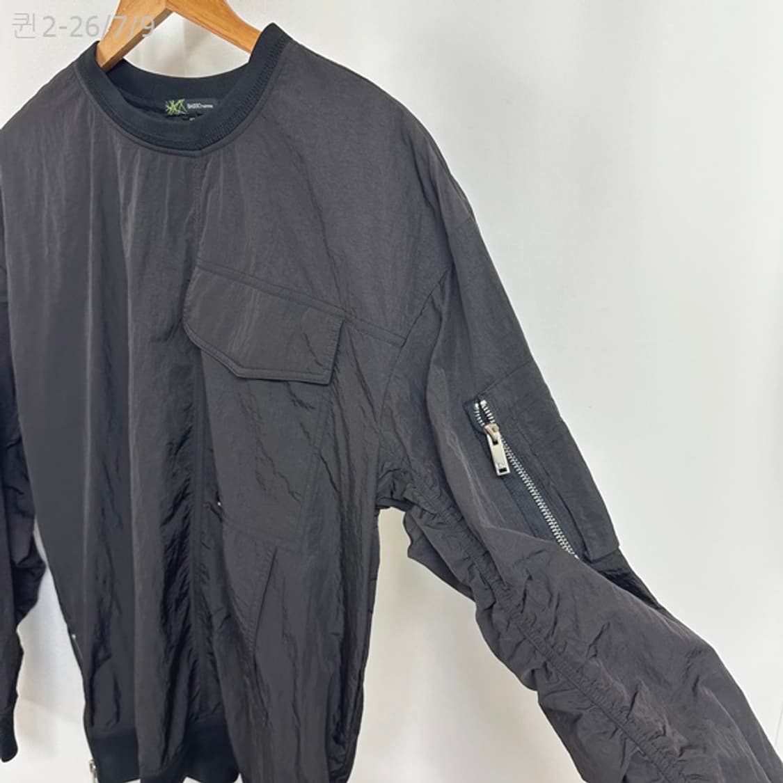 바쏘 남자 나일론 맨투맨 티셔츠 검정 100 상품이미지8