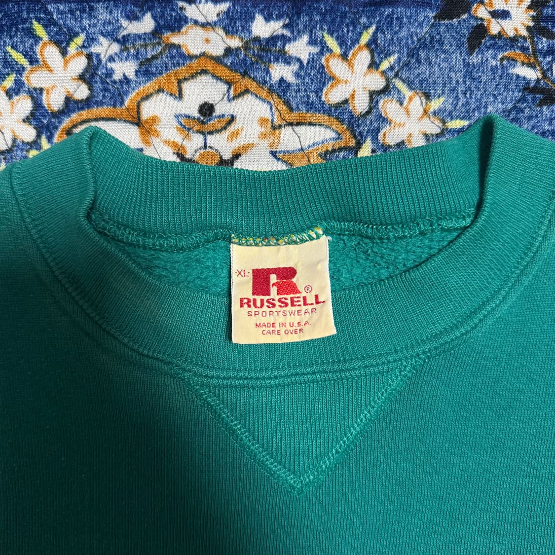 빈티지 70s USA 러셀 에메랄드 스웻셔츠 상품이미지3