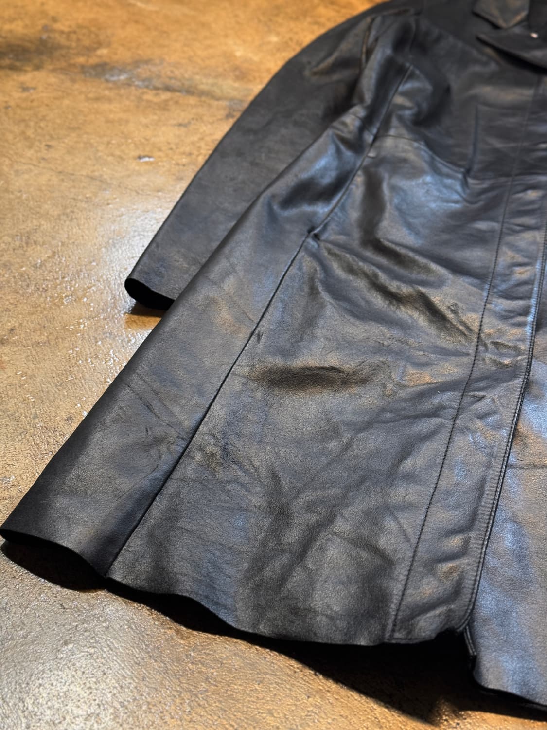 44-55 ) BENETTON Leather Flare Coat 상품이미지7